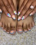 Pedicure with polish