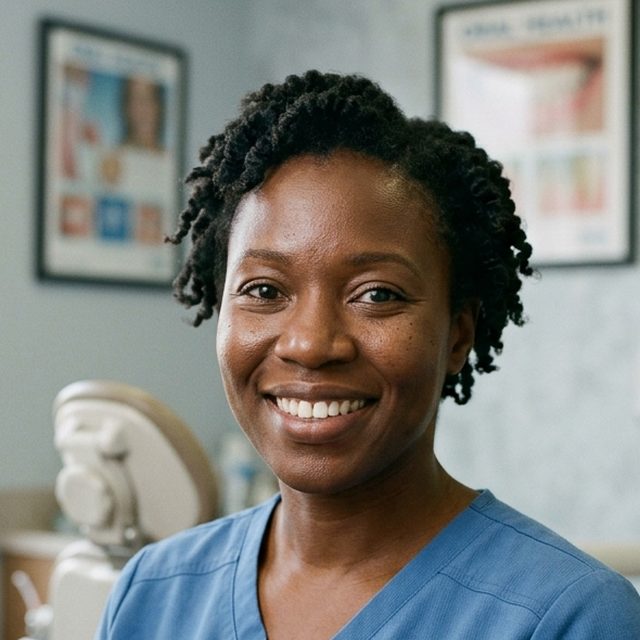 Portrait of Dr. Nadia Okonkwo, dentist