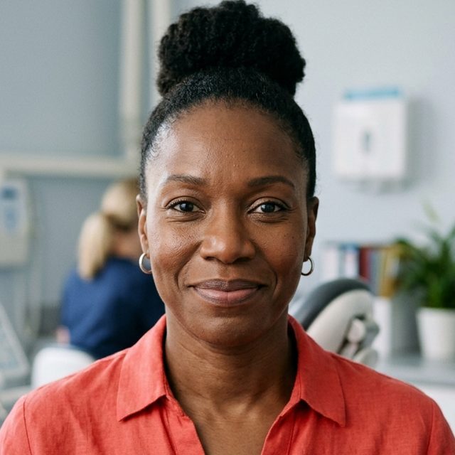Portrait of Dee Whitfield, office manager